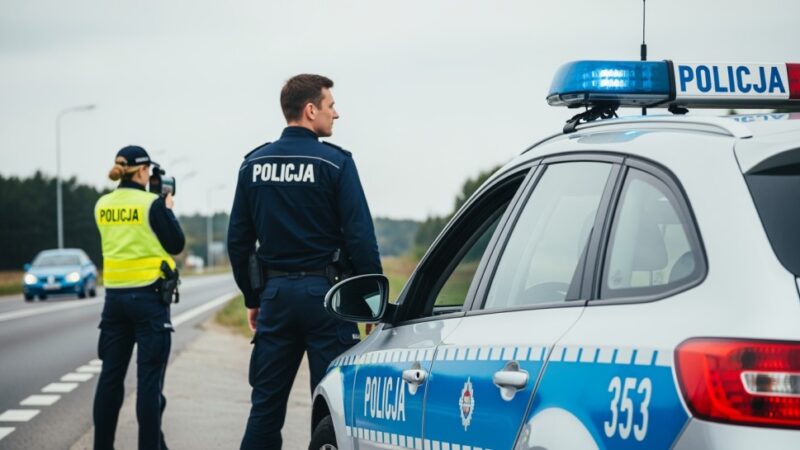 Policja sprawdza bezpieczne odległości między samochodami na S-5 w Bydgoszczy