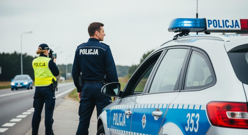 Policja sprawdza bezpieczne odległości między samochodami na S-5 w Bydgoszczy