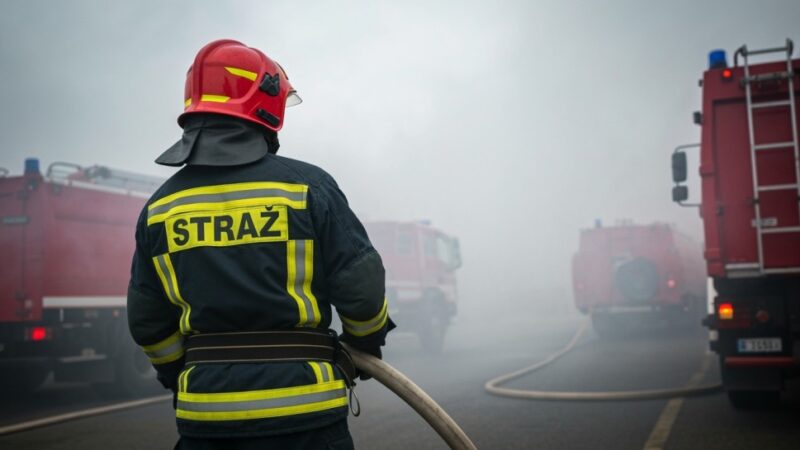 Pożar sauny w Bytomiu Odrzańskim: Służby walczą z ogniem