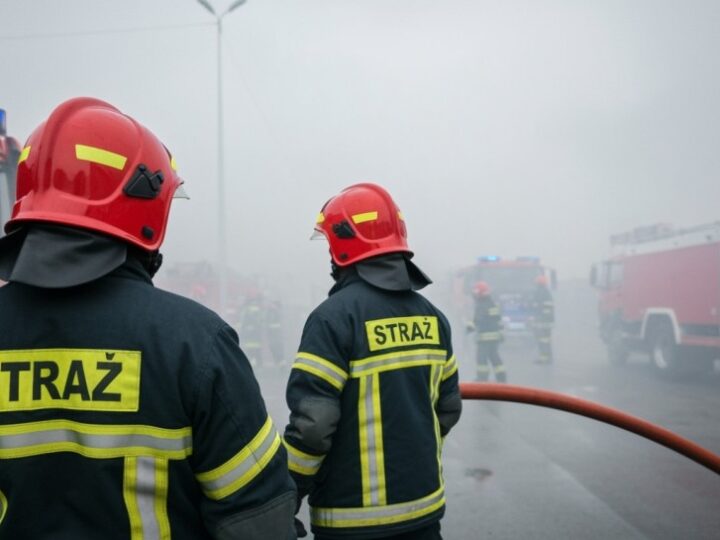 Pożar na nasypie kolejowym w Byczu: strażacy w akcji