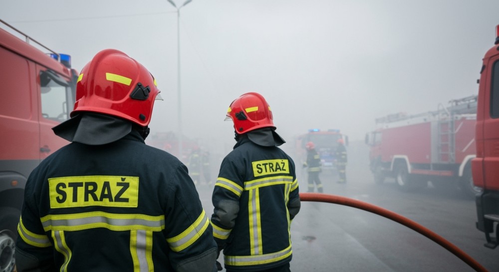 Pożar na nasypie kolejowym w Byczu: strażacy w akcji