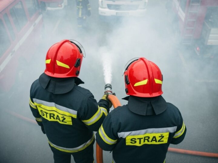 Pożar traw w Nowym Miasteczku: strażacy w akcji