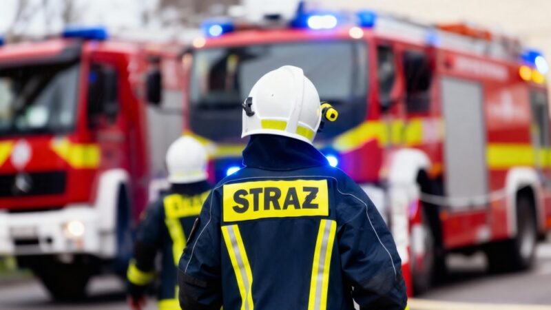 Koparka uszkodziła kable SN w Byczu: interwencja służb ratunkowych