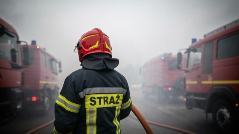 Pożar traw w Popowie: Służby w akcji