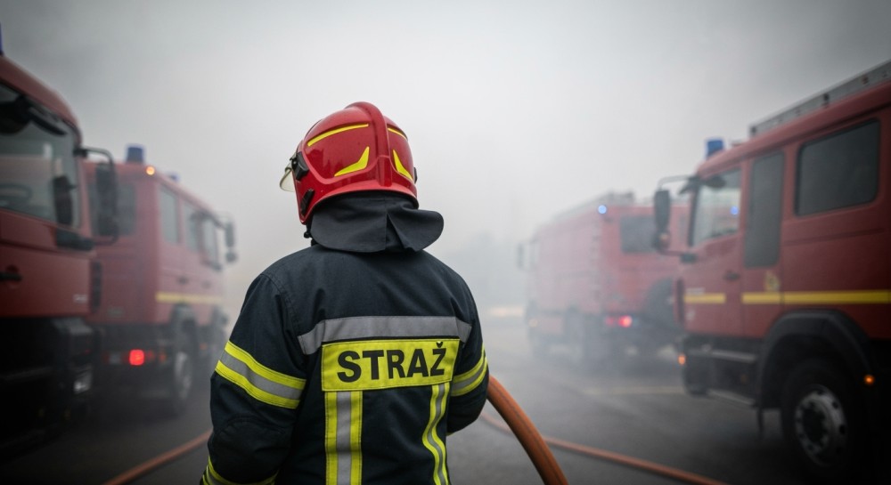Pożar traw w Popowie: Służby w akcji